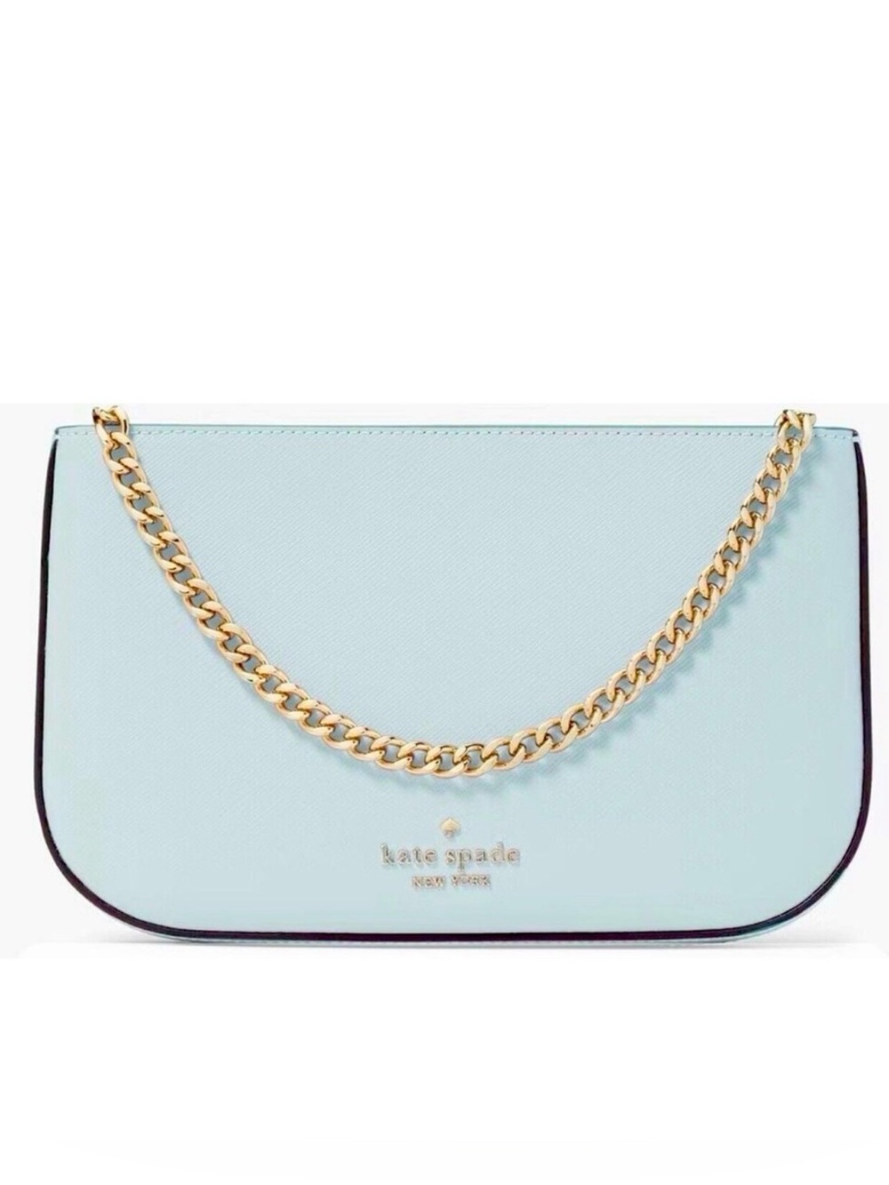 KATE SPADE ♠️ New York "Madison" 🩵BLUE GLOW🩵SAFFIANO LEATHER POCHETTE 🌟NWT🌟